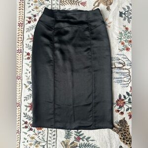 Express Classic Black Satin Skirt